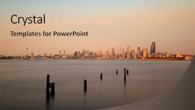  Presentation with seattle - Slide set enhanced with seattle city skyline view background and a lemonade colored foreground