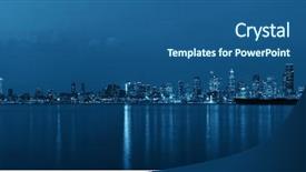  Presentation with seattle - PPT theme with seattle city skyline view background and a ocean colored foreground