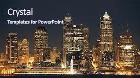  Presentation with seattle - Slide deck having seattle city skyline view background and a wine colored foreground