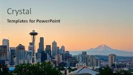  Presentation with seattle - Amazing PPT theme having seattle-city-skyline-with-mt backdrop and a light blue colored foreground