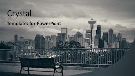  Presentation with seattle - PPT theme with seattle city view from kerry background and a light gray colored foreground