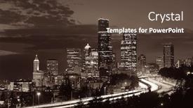  Presentation with architecture city - PPT layouts with seattle city view with urban background and a tawny brown colored foreground