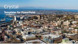  Presentation with seattle - Slides with seattle-elliott-bay background and a teal colored foreground