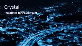  Presentation with seattle - Beautiful slide deck featuring seattle rooftop panorama view with urban architecture at night backdrop and a navy blue colored foreground