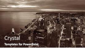  Presentation with seattle - Beautiful theme featuring seattle-rooftop-panorama-view backdrop and a wine colored foreground