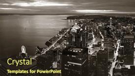  Presentation with seattle - Cool new slide set with seattle-rooftop-panorama-view backdrop and a wine colored foreground