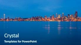 Presentation with seattle - Colorful PPT theme enhanced with seattle skyline at night backdrop and a dark gray colored foreground