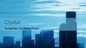  Presentation with seattle - Amazing presentation theme having seattle-sunrise-with-downtown-building backdrop and a light blue colored foreground