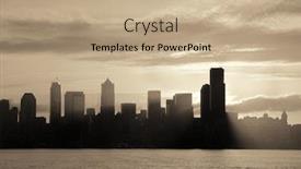  Presentation with seattle - Beautiful PPT layouts featuring seattle sunrise with downtown building silhouette backdrop and a coral colored foreground