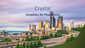  Presentation with highways - Audience pleasing slide deck consisting of seattle washington usa downtown city backdrop and a light blue colored foreground