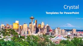  Presentation with seattle - Colorful theme enhanced with seattle-washington-usa-downtown-city backdrop and a gray colored foreground