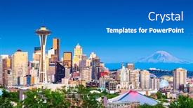  Presentation with seattle - Theme having seattle-washington-usa-downtown-city background and a gray colored foreground