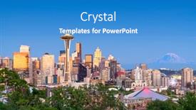 Presentation with seattle - Presentation design enhanced with seattle washington usa downtown skyline background and a teal colored foreground