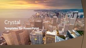  Presentation with seattle - PPT layouts consisting of seattle-washington-usa-downtown-skyline background and a coral colored foreground