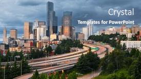  Presentation with highways - PPT layouts consisting of seattle-washington-usa-downtown-skyline background and a teal colored foreground