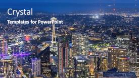  Presentation with seattle - Presentation design consisting of seattle-washington-usa-downtown-skyline background and a ocean colored foreground