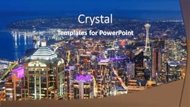  Presentation with seattle - PPT layouts featuring seattle-washington-usa-downtown-skyline background and a ocean colored foreground