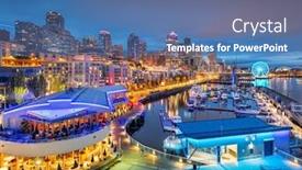  Presentation with seattle - Amazing theme having seattle-washington-usa-pier backdrop and a ocean colored foreground