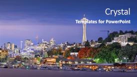  Presentation with seattle - Presentation enhanced with seattle-washington-usa-skyline background and a ocean colored foreground
