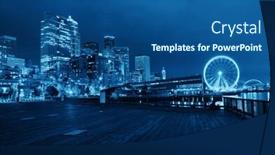  Presentation with seattle - Beautiful PPT theme featuring seattle-waterfront-view-with-urban backdrop and a ocean colored foreground