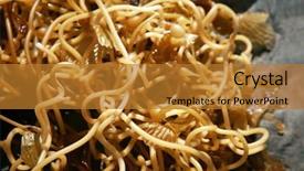  Presentation with sand ocean - Slide set featuring seaweed kelp on the beach background and a gold colored foreground