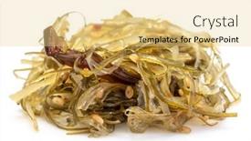  Presentation with seaweed - PPT layouts featuring seaweed-salad-with-sesame-seeds background and a blonde colored foreground