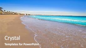  Presentation with ipanema beach - Beautiful presentation design featuring seca of tarragona at catalonia backdrop and a coral colored foreground