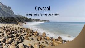  Presentation with rocky shore - PPT layouts having secluded dume cove in malibu background and a light blue colored foreground