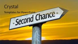  Presentation with last chance - Colorful presentation design enhanced with second chance sign backdrop and a gold colored foreground