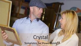  Presentation with antique parchment legal - PPT theme enhanced with second half - couple shopping painting in antique background and a  colored foreground