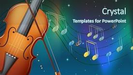  Presentation with music violin and piano - Amazing PPT layouts having second half - illustration of a violin backdrop and a ocean colored foreground