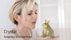  Presentation with older woman - Slide set enhanced with second half - single attractive older woman background and a mint green colored foreground