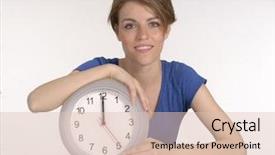  Presentation with white and black woman climbing ladders - Slides having open mic - portrait of a glamorous girl background and a coral colored foreground.