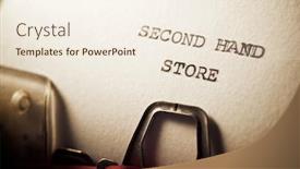  Presentation with second chances - Colorful PPT theme enhanced with second-hand-store-written backdrop and a cream colored foreground