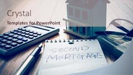  Presentation with mortgage - Cool new PPT theme with second-mortgage-word-on-note backdrop and a lemonade colored foreground