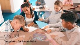  Presentation with high school students - Theme consisting of secondary-or-high-school-students and a coral colored foreground