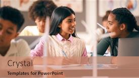  Presentation with high school students - Slides having secondary-or-high-school-students background and a coral colored foreground