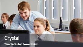  Presentation with teenage - Colorful slide deck enhanced with secondary school lesson - teenage students wearing uniform studying backdrop and a dark gray colored foreground