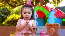  Presentation with baby bear - PPT theme consisting of toddler girl in outdoor second background and a red colored foreground