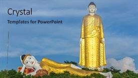  Presentation with second world war death - Presentation theme consisting of buddha is the second tallest background and a teal colored foreground