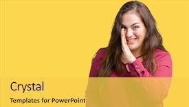  Presentation with plus size fashion model - Presentation theme enhanced with secrecy - beautiful plus size young woman background and a yellow colored foreground