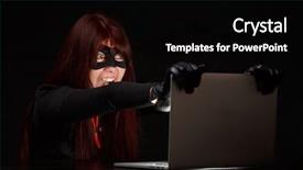  Presentation with computer hacker - Cool new slides with secrecy - hacker at night near computer backdrop and a black colored foreground