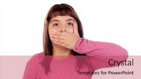  Presentation with 4 years old children and doctor - Slides featuring secrecy - little girl with eleven years background and a coral colored foreground