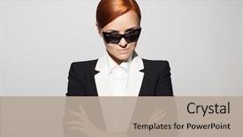  Presentation with secret - Theme featuring secret agent or spy background and a mint green colored foreground