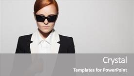  Presentation with secret agent - Audience pleasing theme consisting of secret agent or spy backdrop and a gray colored foreground