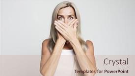  Presentation with emotion - Slide set enhanced with secret-and-emotion-concept-portrait background and a coral colored foreground