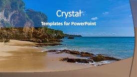  Presentation with secret - PPT theme consisting of secret beach in bali indonesia background and a teal colored foreground
