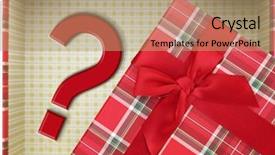  Presentation with secret - Audience pleasing presentation design consisting of secret santa - top of present box backdrop and a coral colored foreground