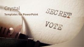  Presentation with vote - PPT theme featuring secret-vote-written background and a sky blue colored foreground
