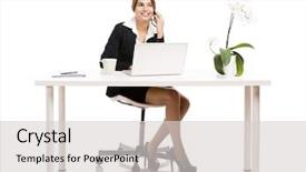  Presentation with beautiful hispanic woman - Audience pleasing slide deck consisting of secretaire call - beautiful hispanic business woman working backdrop and a light gray colored foreground